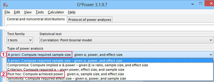 Gpower Types Of Power Analyses