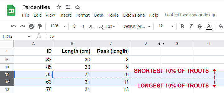 Percentiles Simple Example