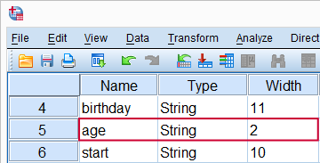 SPSS ALTER TYPE String to Numeric