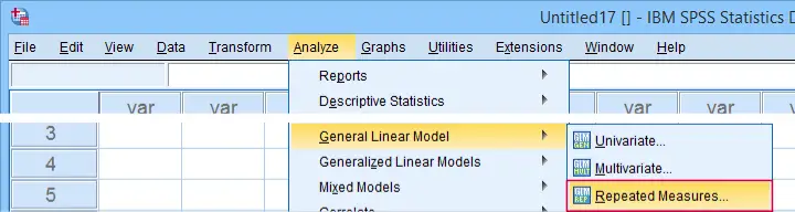 SPSS Analyze Glm Repeated Measures