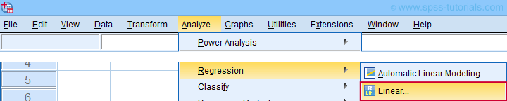 SPSS Analyze Regression Linear