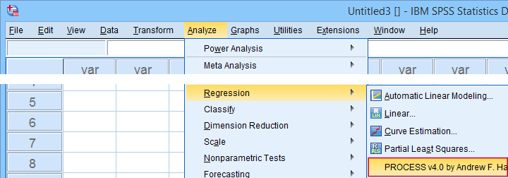 SPSS Analyze Regression Process