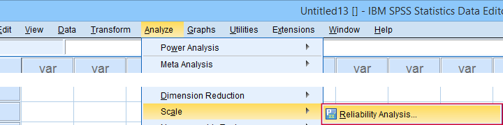 SPSS Analyseschale Reliability Analysis