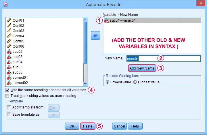 SPSS Automatic Recode Example