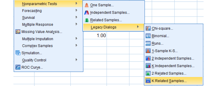 SPSS Cochran Q Test Dialog