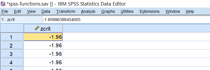 SPSS Compute Critical Value