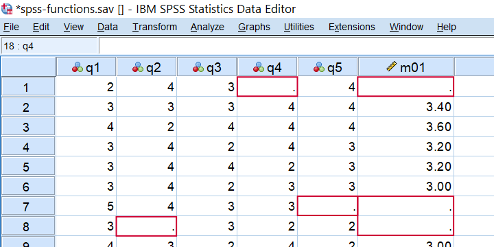 SPSS Compute Means With Missing Values