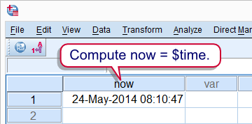 SPSS Current Date and Time