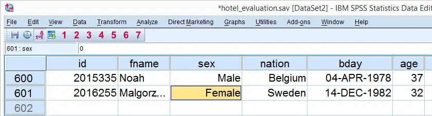 SPSS Data Preparation - Case Count