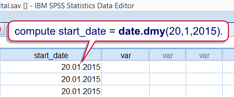 SPSS Date.dmy Function Example