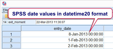 SPSS Date Values in Datetime Format
