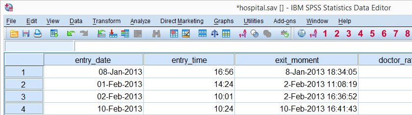 SPSS Date Variable in Data View