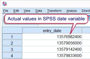 SPSS Date Variabe in F Format