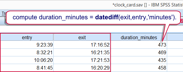 SPSS Datediff Example