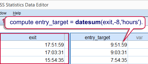 SPSS Datesum Example