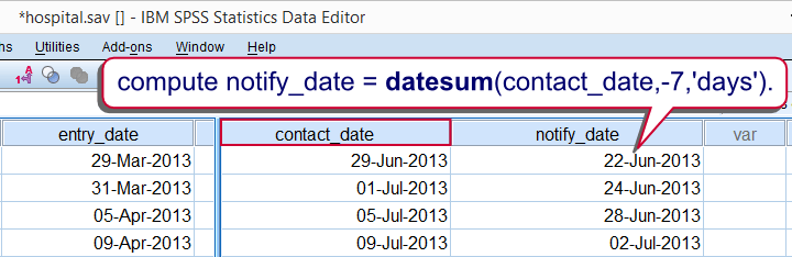 utc spss code