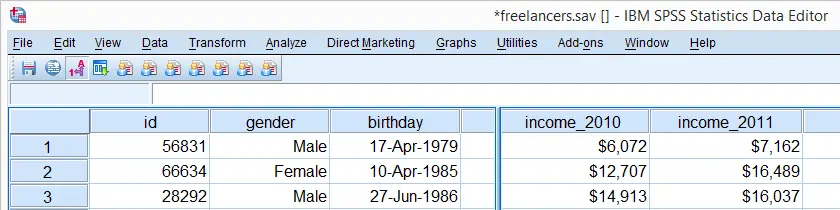 SPSS DESCRIPTIVES Test Data