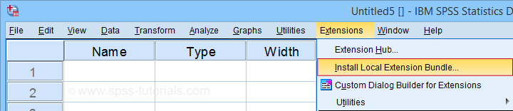 SPSS Extensions Install Local Extension Bundle