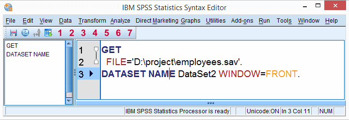 SPSS Syntax Window - Example