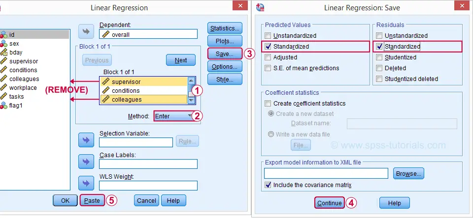 SPSS Multiple Regression Dialogs 2