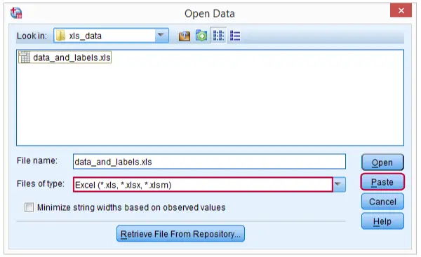 SPSS Import Excel Data