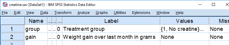 SPSS Kruskal-Wallis Test - Test Data View