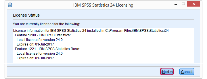 SPSS License Authorization Wizard 2