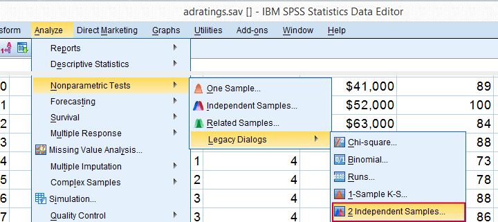 Spss Mann Whitney Test Simple Example