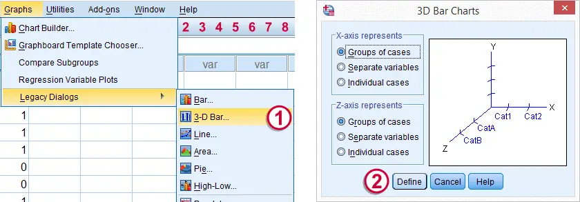 SPSS McNemar Test Bar Chart Dialog