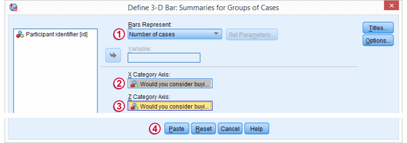 SPSS McNemar Test Bar Chart Dialog