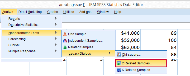 SPSS Nonparametric Tests - 2 Related Samples