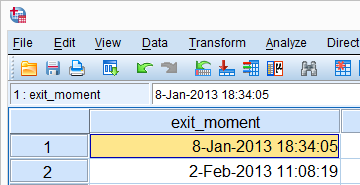 SPSS Numeric Variables Datetime