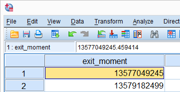 SPSS Numeric Variables Datetime