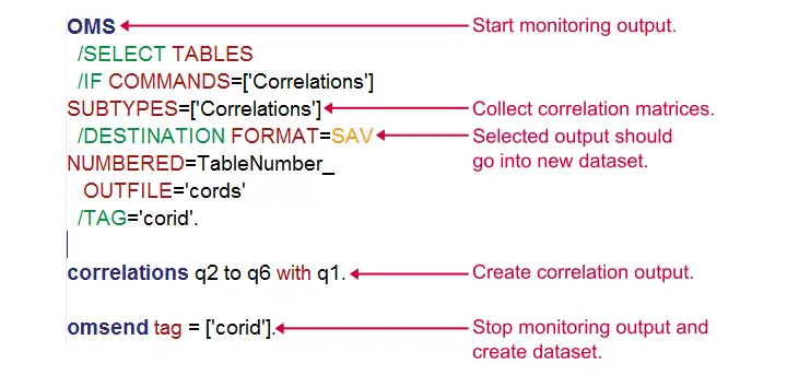 How to write notes in spss syntax