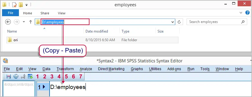 SPSS Open Data with Syntax - Set Default Directory