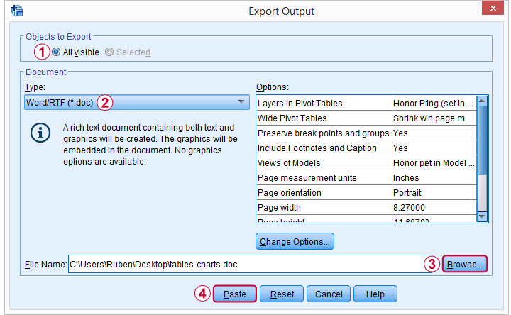 SPSS Output Export To WORD
