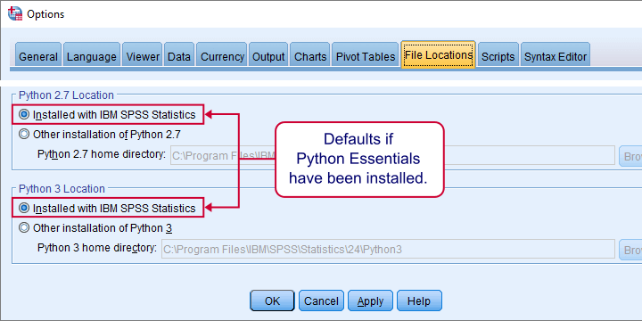 SPSS Python Essentials under File Locations