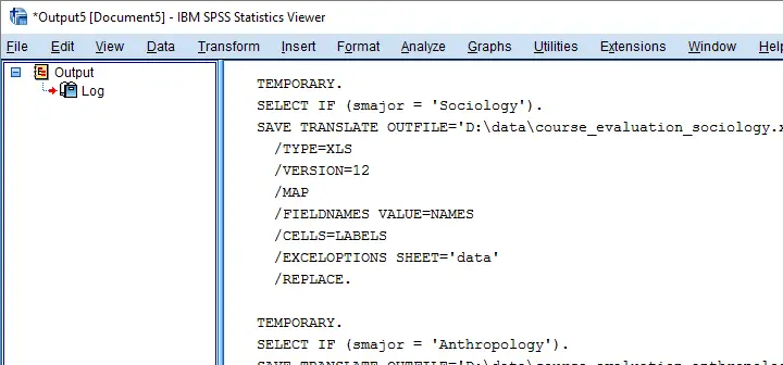 SPSS Python Save Translate Commands In Output