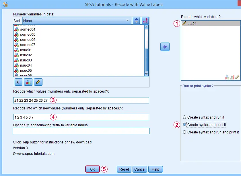 SPSS Recode With Value Labels Example 3