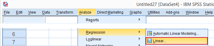 SPSS Regression Menu Empty