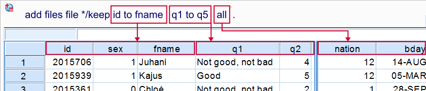 SPSS Reorder Variables by Syntax Data View