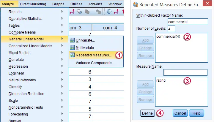 spss 25 there is no menu for repeated measures anova