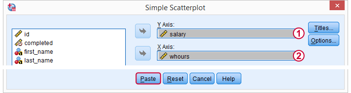 SPSS Scatterplot Dialog Minimal