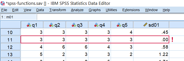 SPSS Sd Function Example