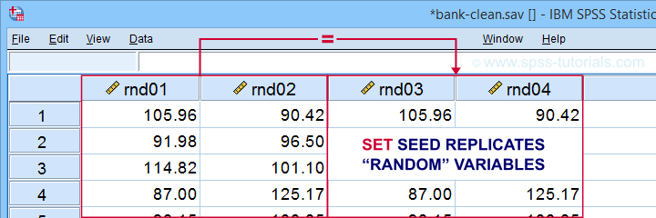 SPSS Set Seed Example