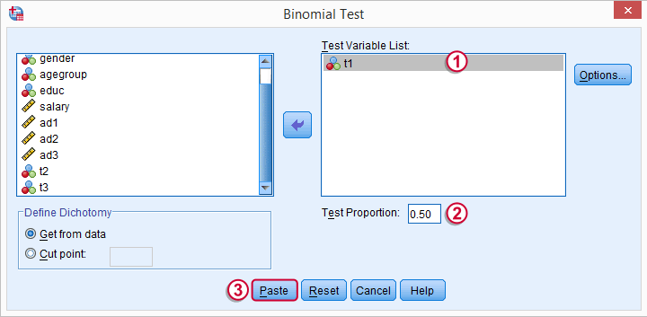 SPSS Sign Test for One Median - 