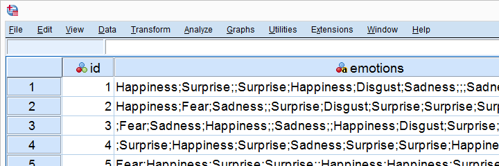 SPSS Split String Text To Columns Data View