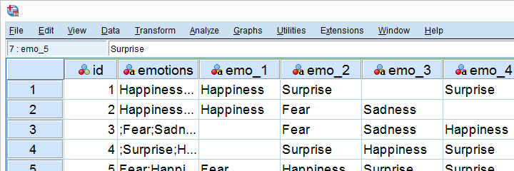 SPSS Split String Text To Columns Result