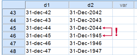 SPSS Two Digit Years in String SPSS String to Date