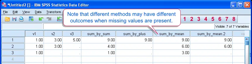 SPSS Sum, Mean and Plus